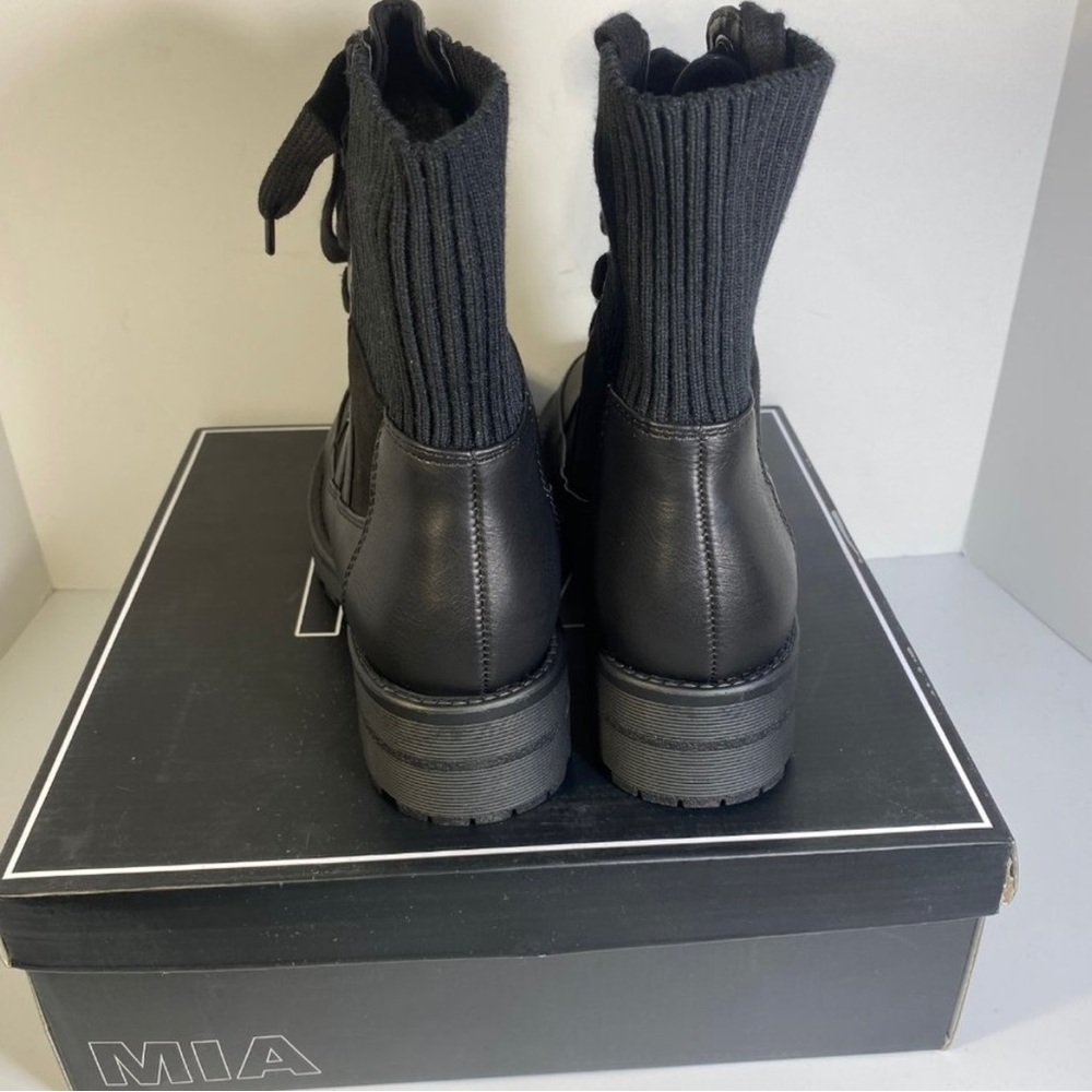 MIA Malcolm Black Combat Boots w/sock detail - Picture 5 of 7